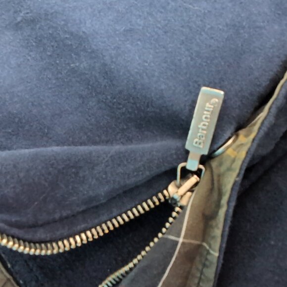 Barbour Classic Tartan Full Zip Jacket Navy Fleece Casual Outdoor – Women’s 14 - Picture 4 of 8